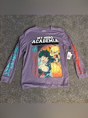 My Hero Academia Purple T-Shirt Tee Izuku Midoriya Katsuki Anime Large 42/44 New